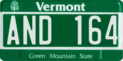 VT license plate AND164
