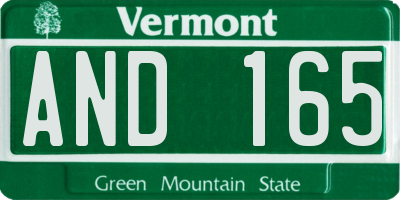 VT license plate AND165