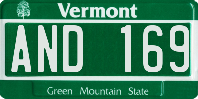 VT license plate AND169