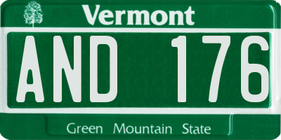 VT license plate AND176