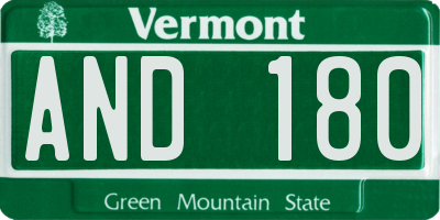 VT license plate AND180