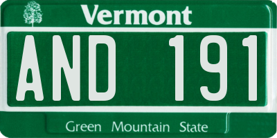 VT license plate AND191