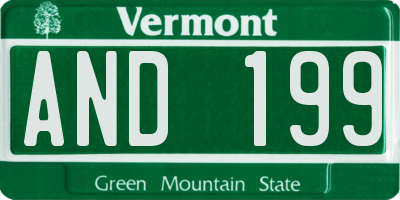 VT license plate AND199