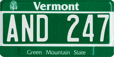 VT license plate AND247