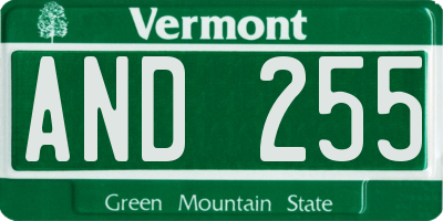 VT license plate AND255
