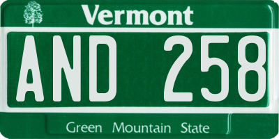 VT license plate AND258