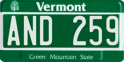 VT license plate AND259