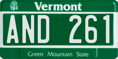 VT license plate AND261