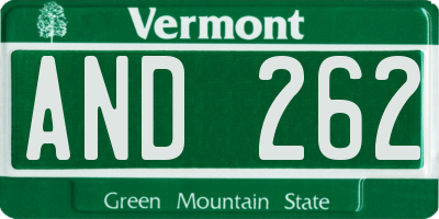 VT license plate AND262