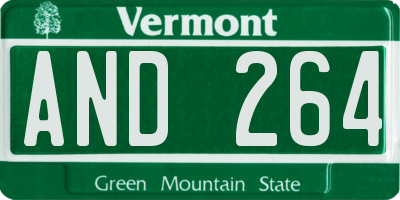 VT license plate AND264