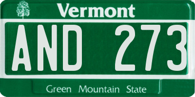 VT license plate AND273