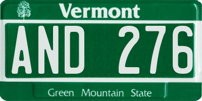 VT license plate AND276