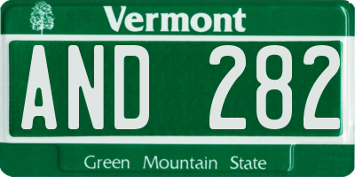 VT license plate AND282