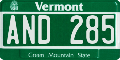 VT license plate AND285