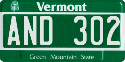 VT license plate AND302