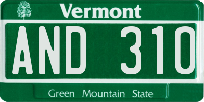 VT license plate AND310