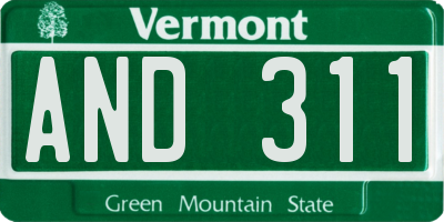 VT license plate AND311