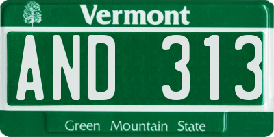 VT license plate AND313