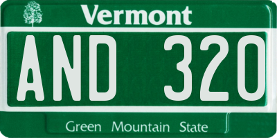 VT license plate AND320