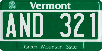 VT license plate AND321