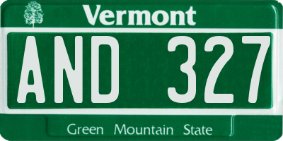 VT license plate AND327