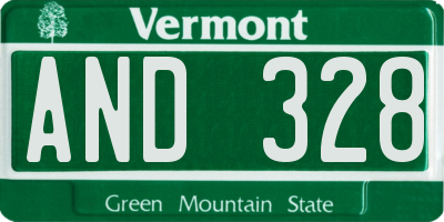 VT license plate AND328