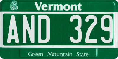 VT license plate AND329