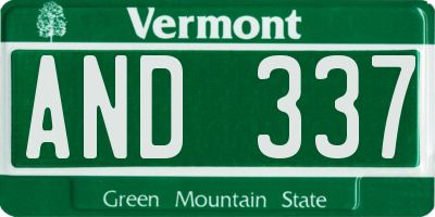 VT license plate AND337