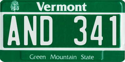 VT license plate AND341