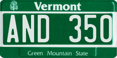 VT license plate AND350