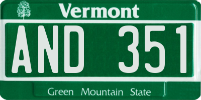 VT license plate AND351