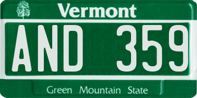 VT license plate AND359