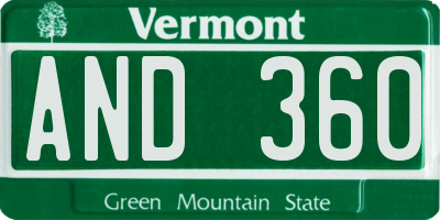 VT license plate AND360