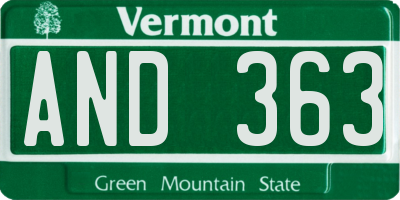 VT license plate AND363
