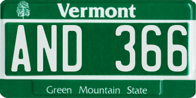 VT license plate AND366