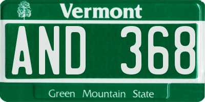VT license plate AND368