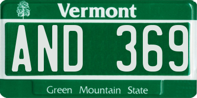 VT license plate AND369