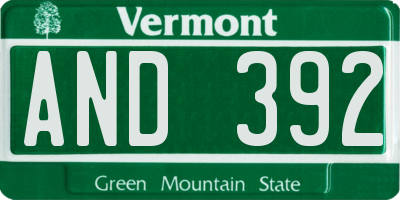 VT license plate AND392