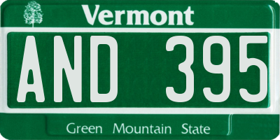 VT license plate AND395