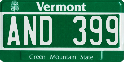 VT license plate AND399
