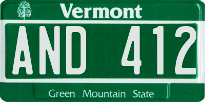 VT license plate AND412