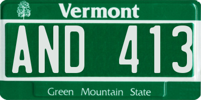 VT license plate AND413