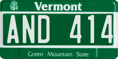 VT license plate AND414
