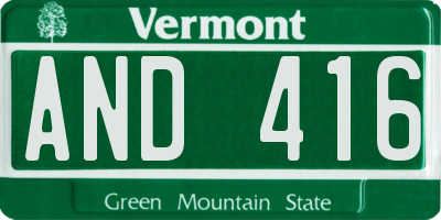 VT license plate AND416