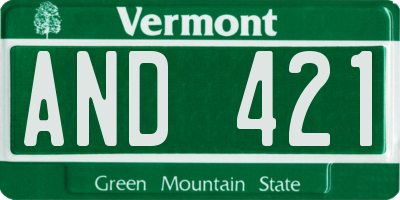VT license plate AND421