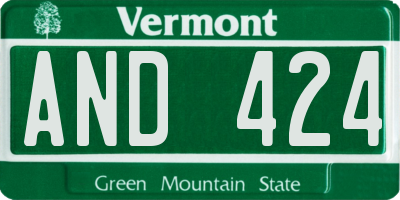 VT license plate AND424