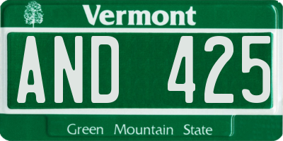 VT license plate AND425