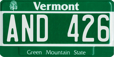 VT license plate AND426