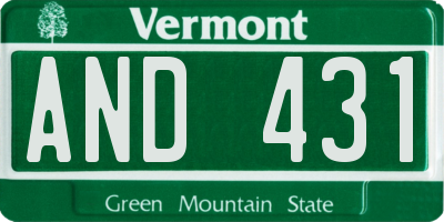 VT license plate AND431