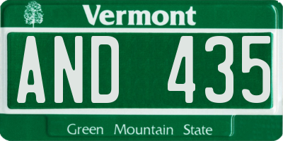 VT license plate AND435